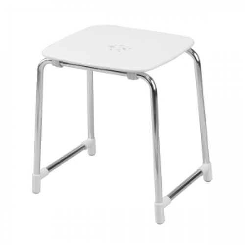 Prima Classe Bathroom Stool - White/Chrome