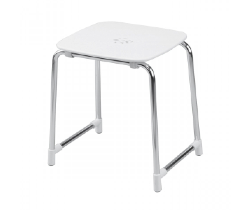 Prima Classe Bathroom Stool - White/Chrome