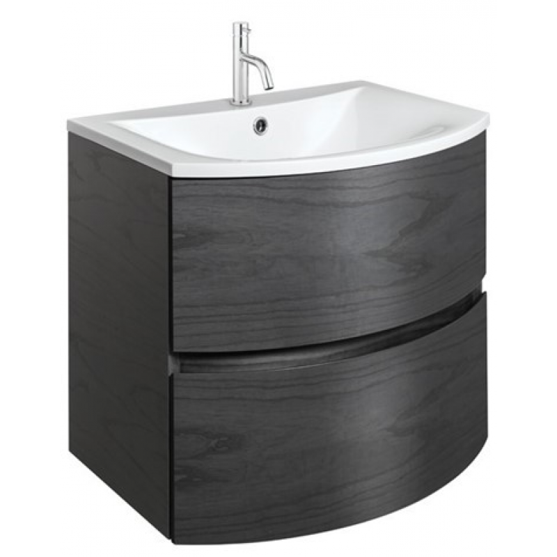 Crosswater Svelte 600 Unit & Cast Mineral Marble Basin in Grey Ash Veneer