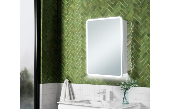 Bathroom Wall Cabinets DIMS0124 Akari 500mm 1 Door LED Mirrored Cabinet