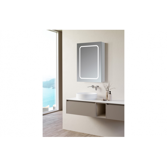 Rika 500mm 1 Door Front-Lit LED Mirror Cabinet