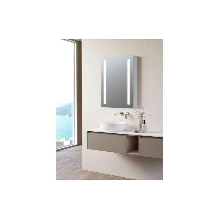 Illuminated Bathroom Wall Cabinets DIMS0110 Sakura 500mm 1 Door Front-Lit LED Mirror Cabinet