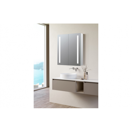 Sakura 600mm 2 Door Front-Lit LED Mirror Cabinet