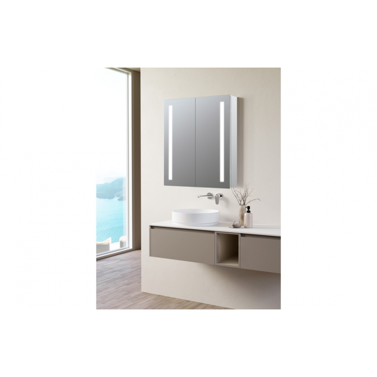 Illuminated Bathroom Wall Cabinets DIMS0112 Sakura 600mm 2 Door Front-Lit LED Mirror Cabinet