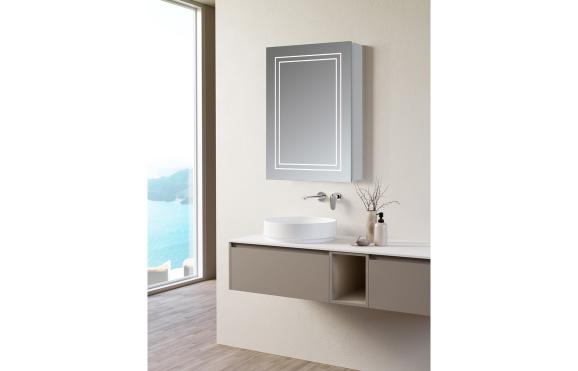 Bathroom Wall Cabinets DIMS0118 Suki 500mm 1 Door Front-Lit LED Mirror Cabinet