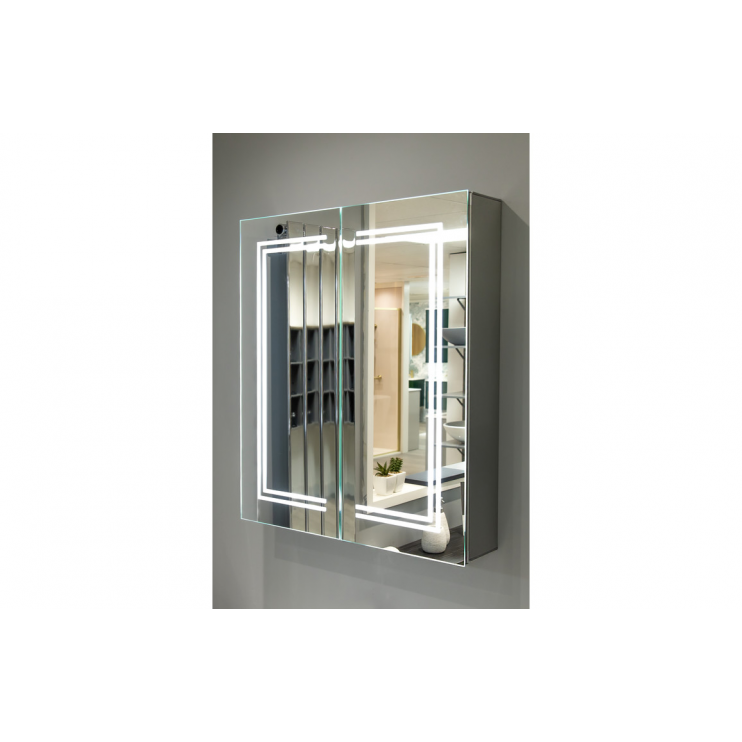 Illuminated Bathroom Wall Cabinets DIMS0120 Suki 600mm 2 Door Front-Lit LED Mirror Cabinet