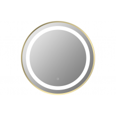 Halo 600mm Round Front-Lit LED Mirror - Brushed Brass