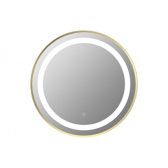BTL Bathroom Mirrors DIMR0082 Halo 600mm Round Front-Lit LED Mirror - Brushed Brass