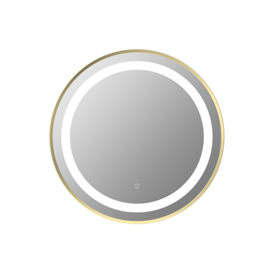 BTL Bathroom Mirrors DIMR0082 Halo 600mm Round Front-Lit LED Mirror - Brushed Brass