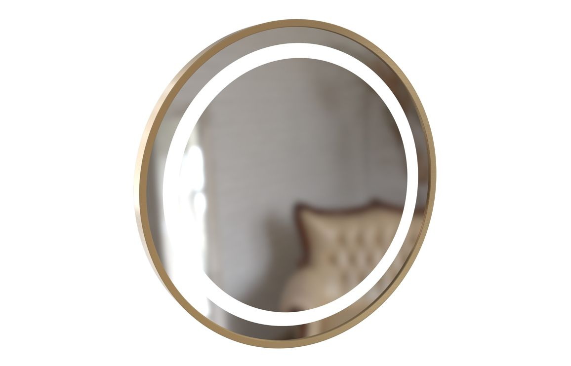 BTL Bathroom Mirrors DIMR0032 Halo 600mm Round Front-Lit LED Mirror - Brushed Brass