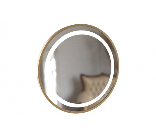 BTL Bathroom Mirrors DIMR0032 Halo 600mm Round Front-Lit LED Mirror - Brushed Brass