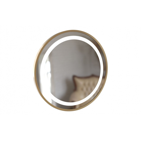 BTL Bathroom Mirrors DIMR0082 Halo 600mm Round Front-Lit LED Mirror - Brushed Brass
