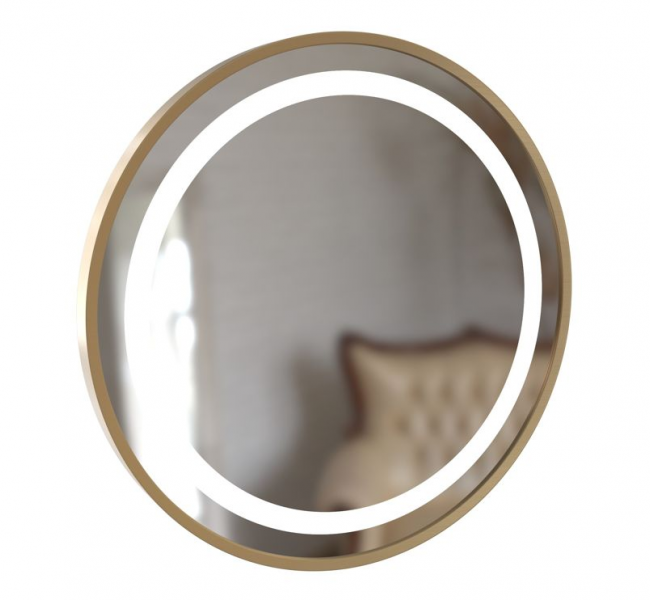 BTL Bathroom Mirrors DIMR0032 Halo 600mm Round Front-Lit LED Mirror - Brushed Brass