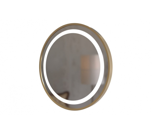 BTL Bathroom Mirrors DIMR0032 Halo 600mm Round Front-Lit LED Mirror - Brushed Brass