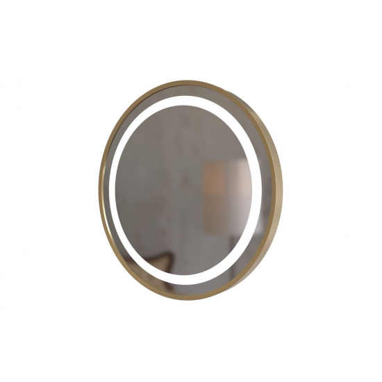 BTL Bathroom Mirrors DIMR0082 Halo 600mm Round Front-Lit LED Mirror - Brushed Brass