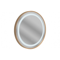 Halo 600mm Round Front-Lit LED Mirror - Brushed Bronze
