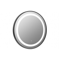 Halo 600mm Round Front-Lit LED Mirror - Matt Black