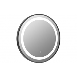 Halo 600mm Round Front-Lit LED Mirror - Matt Black