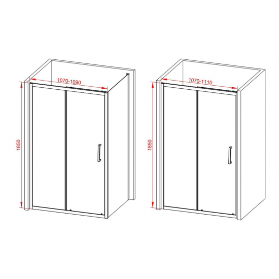 Classix 1100mm Sliding Door - Matt Black Classix 1100mm Sliding Door - Matt Black