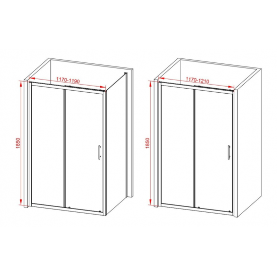 Classix 1200mm Sliding Door - Chrome