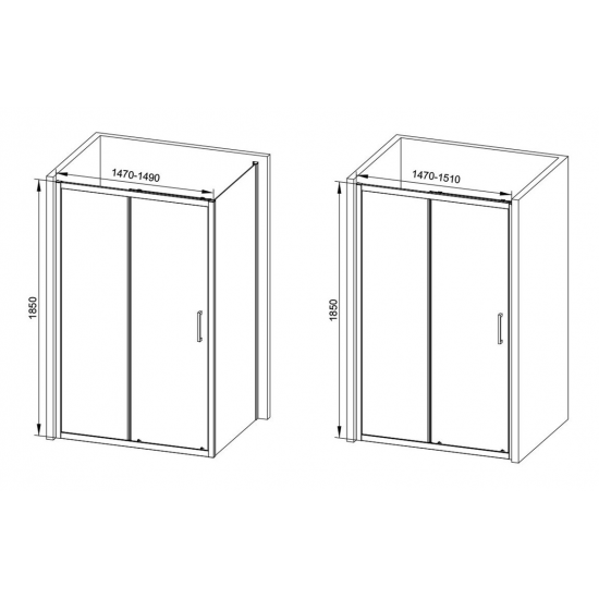 Classix 1500mm Sliding Door - Matt Black