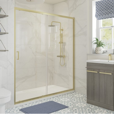 Classix 1600mm Sliding Door - Brushed Brass