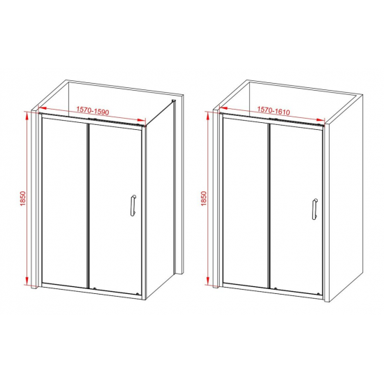 Classix 1600mm Sliding Door - Brushed Brass