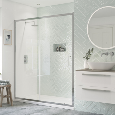 Flex 1200mm Sliding Door - Chrome