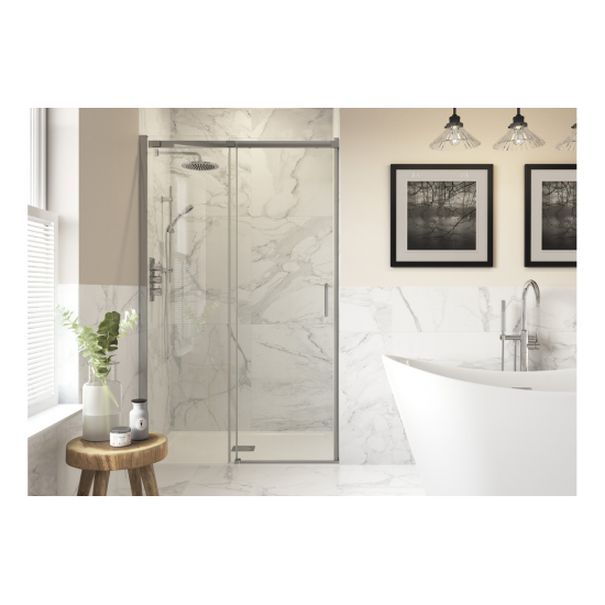 Iconix 1500mm Semi-Framed Sliding Door - Chrome