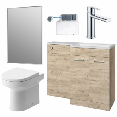 Venosa 1000mm Furniture & BTW WC Pack - Oak (RH) Venosa 1000mm Furniture & BTW WC Pack - Oak (RH)