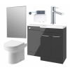 Venosa 1000mm Furniture & BTW WC Pack - Anthracite Gloss (RH)
