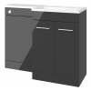 Venosa 1000mm Furniture & BTW WC Pack - Anthracite Gloss (RH)