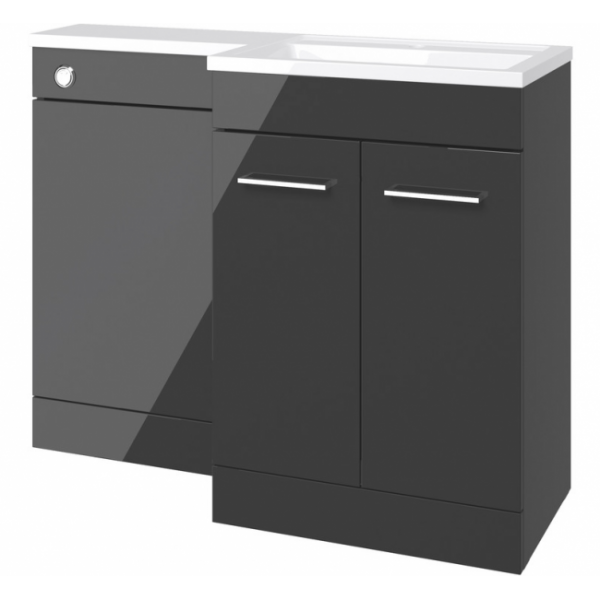 Venosa 1000mm Furniture & BTW WC Pack - Anthracite Gloss (RH)