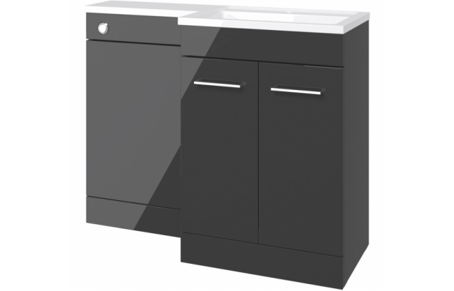 Venosa 1000mm Furniture & BTW WC Pack - Anthracite Gloss (RH)