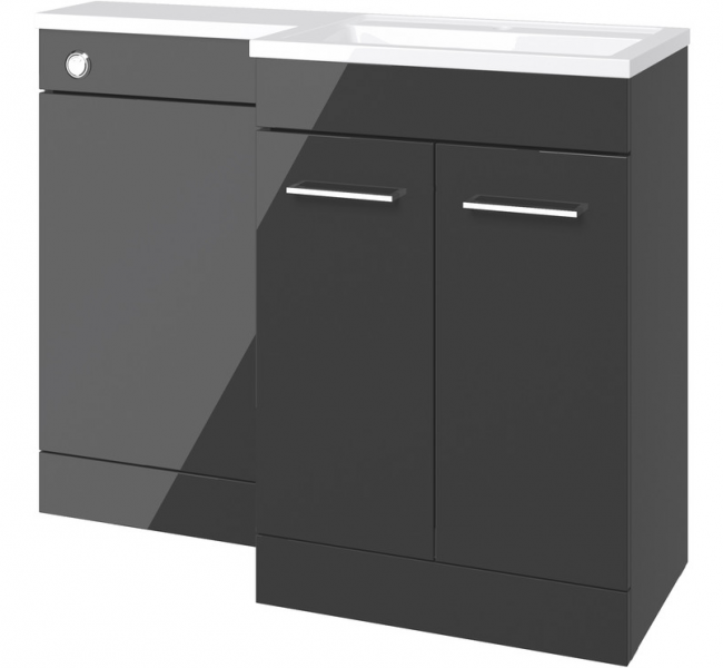 Venosa 1000mm Furniture & BTW WC Pack - Anthracite Gloss (RH)