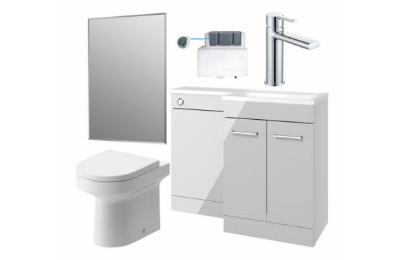 Venosa 1000mm Furniture & BTW WC Pack - Grey Gloss (RH)