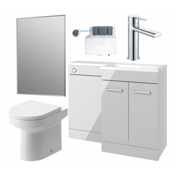 Venosa 1000mm Furniture & BTW WC Pack - Grey Gloss (RH)
