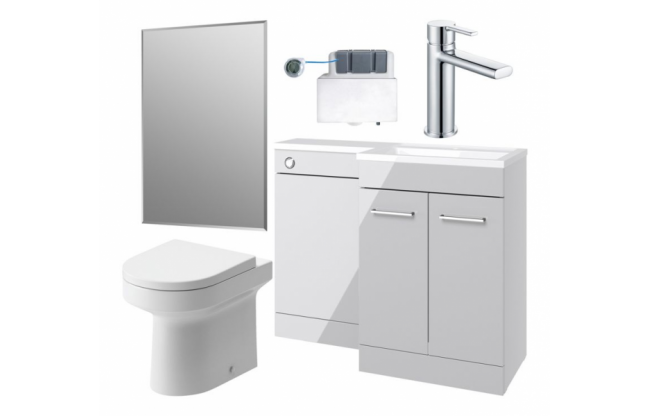 Venosa 1000mm Furniture & BTW WC Pack - Grey Gloss (RH)
