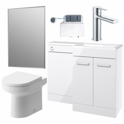 Venosa 1000mm Furniture & BTW WC Pack - White Gloss (RH) Venosa 1000mm Furniture & BTW WC Pack - White Gloss (RH)