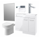 Venosa 1000mm Furniture & BTW WC Pack - White Gloss (RH)