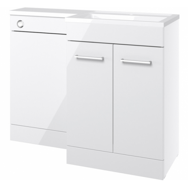 Venosa 1000mm Furniture & BTW WC Pack - White Gloss (RH)