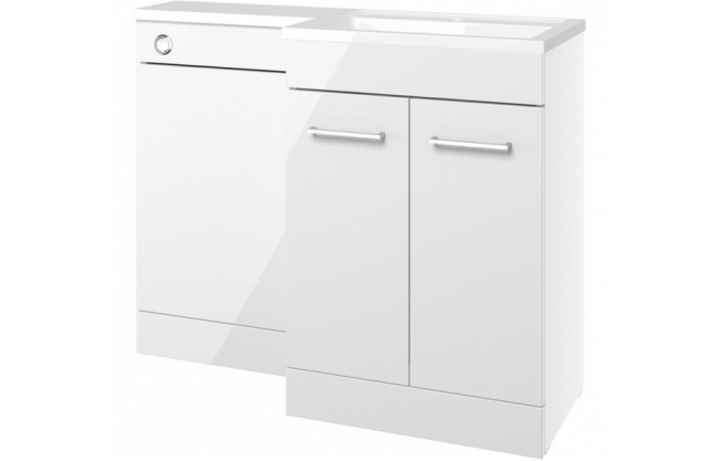 Venosa 1000mm Furniture & BTW WC Pack - White Gloss (RH)
