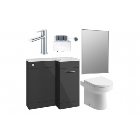 Venosa 900mm Furniture & BTW WC Pack - Anthracite Gloss (RH)