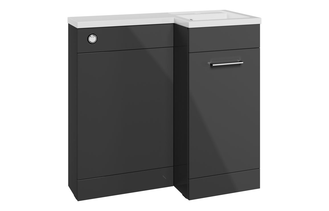 Venosa 900mm Furniture & BTW WC Pack - Anthracite Gloss (RH)