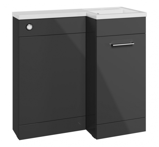 Venosa 900mm Furniture & BTW WC Pack - Anthracite Gloss (RH) Venosa 900mm Furniture & BTW WC Pack - Anthracite Gloss (RH)