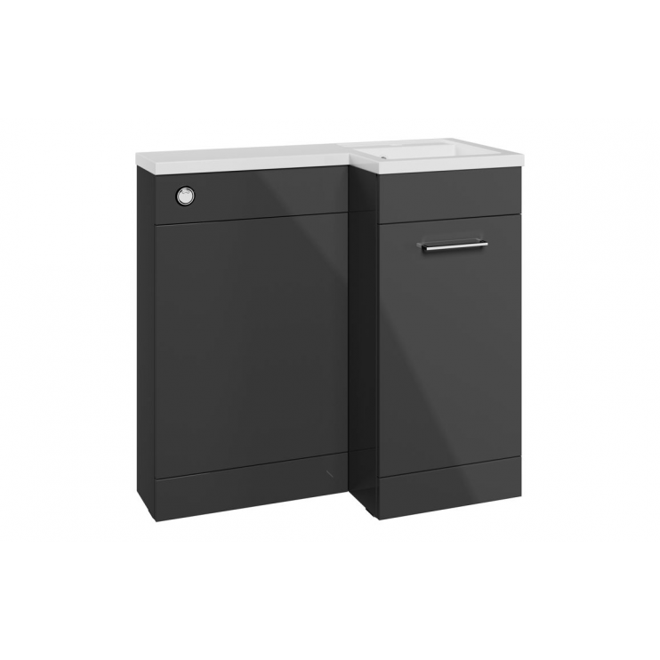 Venosa 900mm Furniture & BTW WC Pack - Anthracite Gloss (RH)