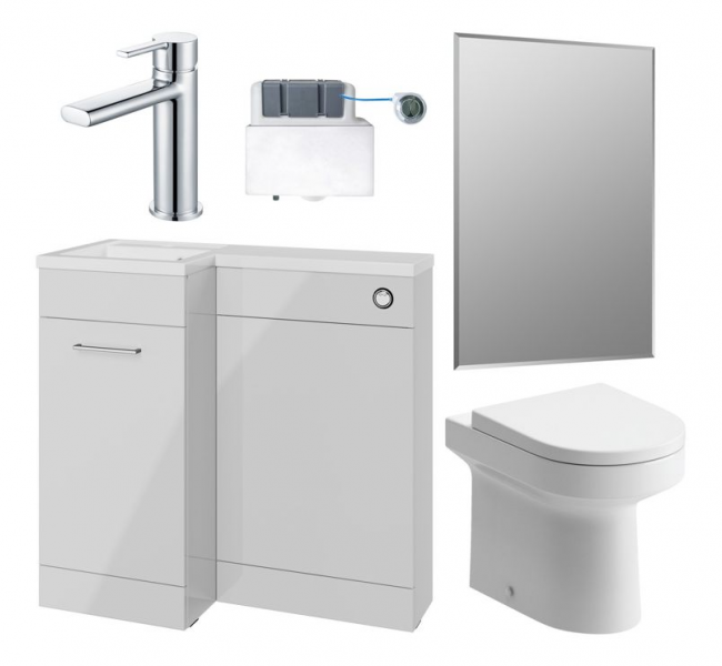 Venosa 900mm Furniture & BTW WC Pack - Grey Gloss (LH) Venosa 900mm Furniture & BTW WC Pack - Grey Gloss (LH)