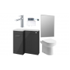 Venosa 900mm Furniture & BTW WC Pack - Anthracite Gloss (LH)