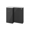 Venosa 900mm Furniture & BTW WC Pack - Anthracite Gloss (LH)