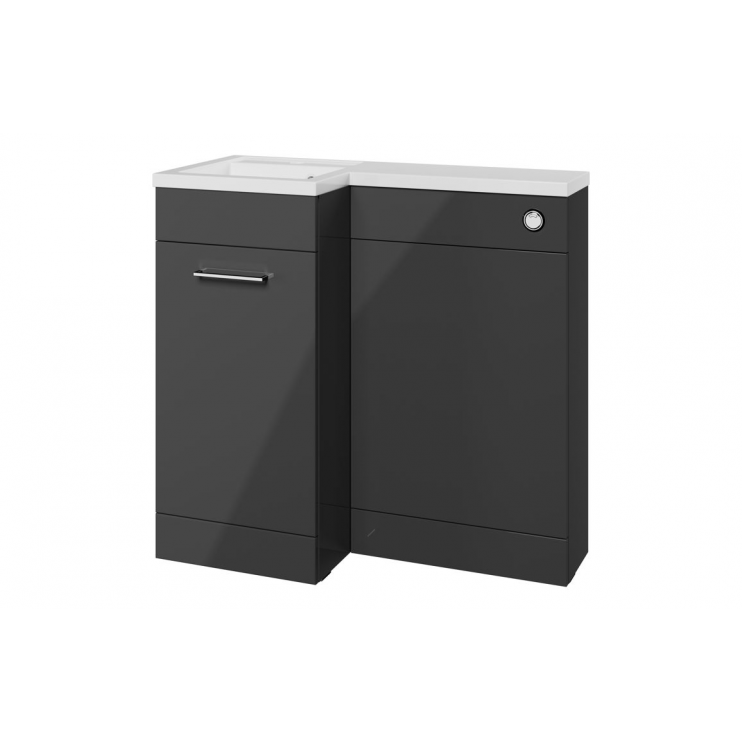 Venosa 900mm Furniture & BTW WC Pack - Anthracite Gloss (LH)